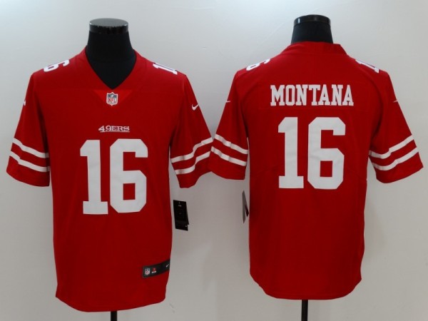 Nike San Francisco 49ers 16 Montana Red Vapor Untouchable Limited Jersey