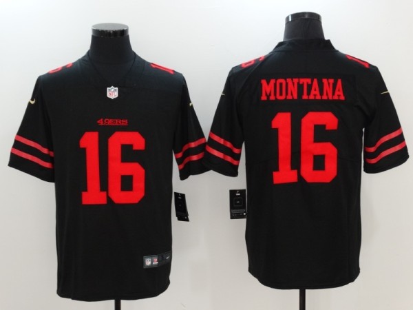 Nike San Francisco 49ers 16 Montana Black Vapor Untouchable Limited Jersey