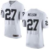 Men's Nike Oakland Raiders #27 Reggie Nelson Elite White NFL Jersey