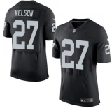 Men's Nike Oakland Raiders #27 Reggie Nelson Elite Black Team Color NFL Jersey