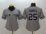 MLB Yankees #25 Gleyber Torres Gray Women Jersey