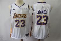 NBA Lakers #23 LeBron James White Swingman Nike Men Jersey