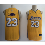 NBA Lakers 23 LeBron James Yellow Nike Swingman Youth Jersey