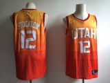 Nike NBA Utah Jazz Karl #12 John Stockton City Edition Orange Jersey