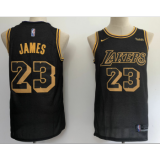 NBA Lakers 23 LeBron James 2018 City Eidition Black Men Jersey