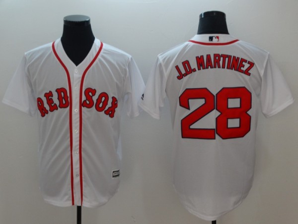 MLB Boston Red Sox #28 J. D. Martinez Red Game Jersey