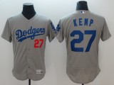 MLB Los Angeles Dodgers #27 Kemp Grey Elite Jersey