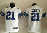 NFL Dallas Cowboys #21 Elliott White Kids Jersey