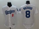 Men's Los Angeles Dodgers #8 Manny Machado Flex Base Elite White Jersey
