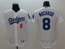 Men's Los Angeles Dodgers #8 Manny Machado Flex Base Elite White Jersey