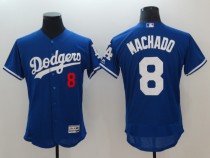 Men's Los Angeles Dodgers #8 Manny Machado Flex Base Elite Blue Jersey