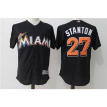 MLB Marlins 27 Giancarlo Stanton Black Flexbase Elite Men Jersey