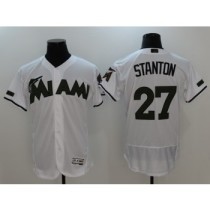 MLB Marlins 27 Giancarlo Stanton White 2017 Memorial Day Flexbase Men Jersey