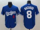 Men's Los Angeles Dodgers #8 Manny Machado Blue Game Jersey