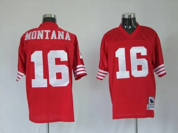 San Francisco 49ers #16 Joe Montana Throwback Red Jersey