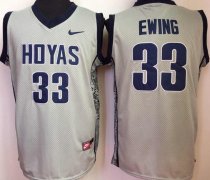 Men's Georgetown Hoyas #33 Patrick Ewing Grey College Basketball Nike Jersey