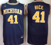 NCAA Men's Michigan Wolverines #41 Glen Rice Navy Blue College Basketball Jerseys
