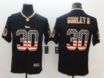 Nike 2018 Los Angeles Rams #30 Gurley II USA Flag Fashion Black Color Rush Limited Jersey