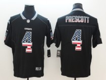 Nike 2018 Dallas Cowboys #4 Prescott USA Flag Fashion Black Color Rush Limited Jersey