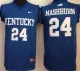 Kentucky Wildcats #24 Jamal Mashburn Navy College Basketball Jersey