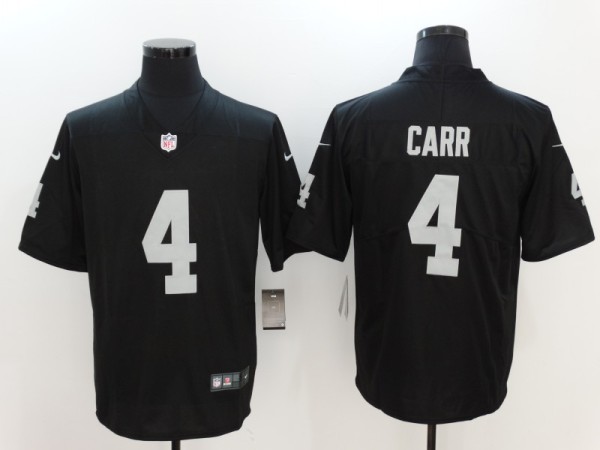 Mens NFL Oakland Raiders #4 Carr Black Vapor Limited Jersey