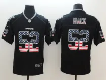 Nike 2018 Oakland Raiders #52 Mack USA Flag Fashion Black Color Rush Limited Jersey
