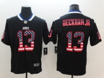 Nike 2018 New York Giants #13 Beckham JR USA Flag Fashion Black Color Rush Limited Jersey