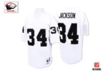 White B.Jackson jersey, Oakland Raiders #34 NFL Throwback jersey