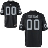 Customized Men's Oakland Raiders Nike Black Game Jersey