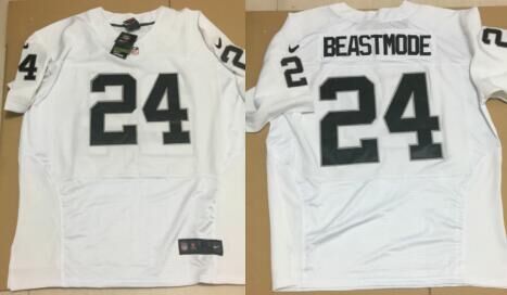 Nike NFL Oakland Raiders 24# Beastmode White Elite Jersey