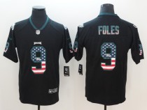 Nike 2018 Philadelphia Eagles #9 Foles USA Flag Fashion Black Color Rush Limited Jersey