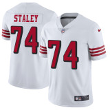 Men's San Francisco 49ers #74 Staley Nike White Color Rush Vapor Untouchable Limited Jersey