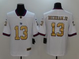 NFL New York Giants #13 Beckham JR White Gold Number Jersey