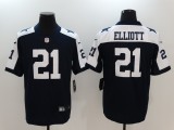 Mens NFL Dallas Cowboys #21 Elliott Blue Vapor Limited Thanksgiving Jersey