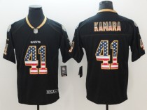 Nike 2018 Orleans Saints 41 Kamara USA Flag Fashion Black Color Rush Limited Jersey