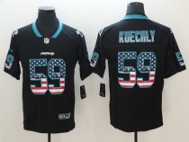 Nike 2018 Carolina Panthers #59 Kuechly USA Flag Fashion Black Color Rush Limited Jersey