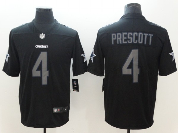 NFL 2018 Dallas Cowboys #4 Prescott Fashion Impact Black Color Rush Limited Jersey