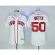 MLB Red Sox 50 Mookie Betts White Game Base Men Jersey