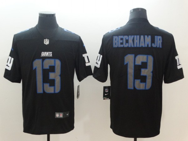 Nike 2018 New York Giants #13 Beckham JR Fashion Impact Black Color Rush Limited Jersey