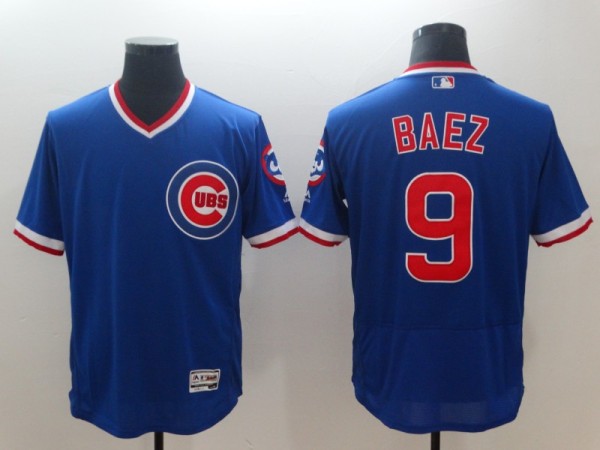 MLB Chicago Cubs #9 Baez All Rise Blue Pullover New Jersey