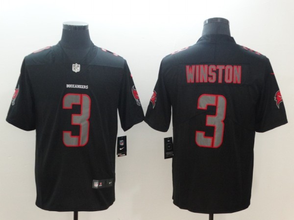 Nike 2018 Tampa Bay Buccaneers #3 Winston Fashion Impact Black Color Rush Limited Jersey