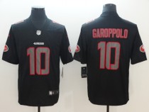 Nike 2018 San Francisco 49ers Jimmy Garoppolo Fashion Impact Black Color Rush Limited Jersey