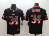 Nike 2018 Chicago Bears 34 Payton USA Flag Fashion Black Color Rush Limited Jersey