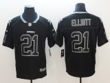 Nike 2018 Dallas Cowboys #21 Elliott Lights Out Black Color Rush Limited Jersey