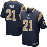 Nike Mens Los Angeles Rams #21 Aqib Talib Navy Blue Game Jersey