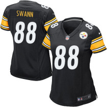 Women Pittsburgh Steelers #88 Lynn Swann Black Game Jersey