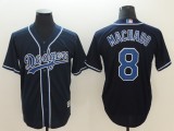 MLB Los Angeles Dodgers #8 Manny Machado Black Throwback Baseball Jerseys