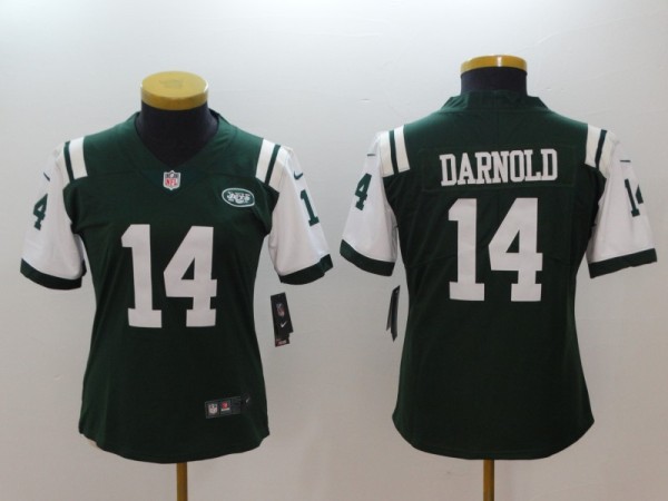 Women Nike New York Jets 14 Darnold Green Vapor Untouchable Jersey