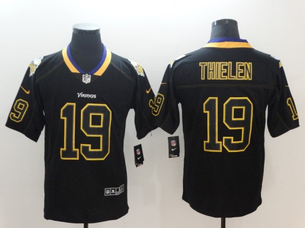 NFL 2018 Minnesota Vikings 19 Thielen Lights Out Black Color Rush Limited Jersey