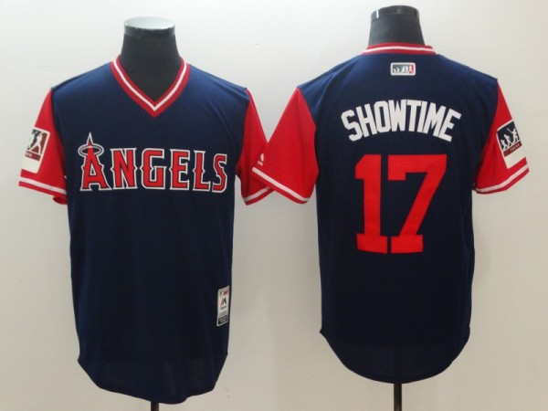 Men's  Los Angeles Angels #17 Showtime Mejestic Black 2018 Players' Weekend Flex Base Jersey